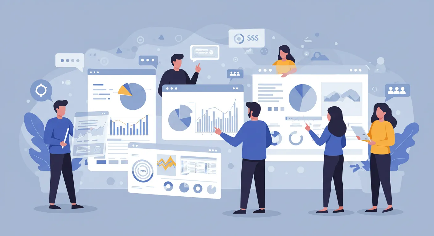 Agile Test Management: Collaborative Testing Workflows for Modern Teams Diverse team of QA professionals collaborating on test case planning and reviewing real-time results on a virtual dashboard.