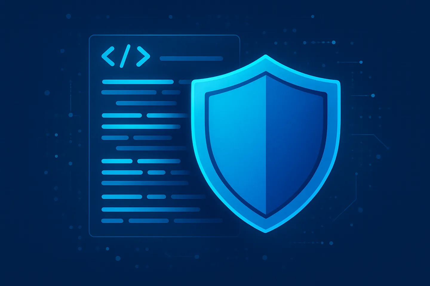 Protective shield around code blocks symbolizing how regression testing protects software quality