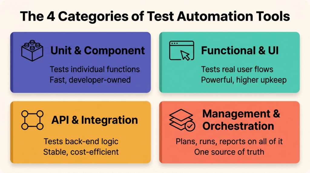 The 4 categories of Test Automation Tools 