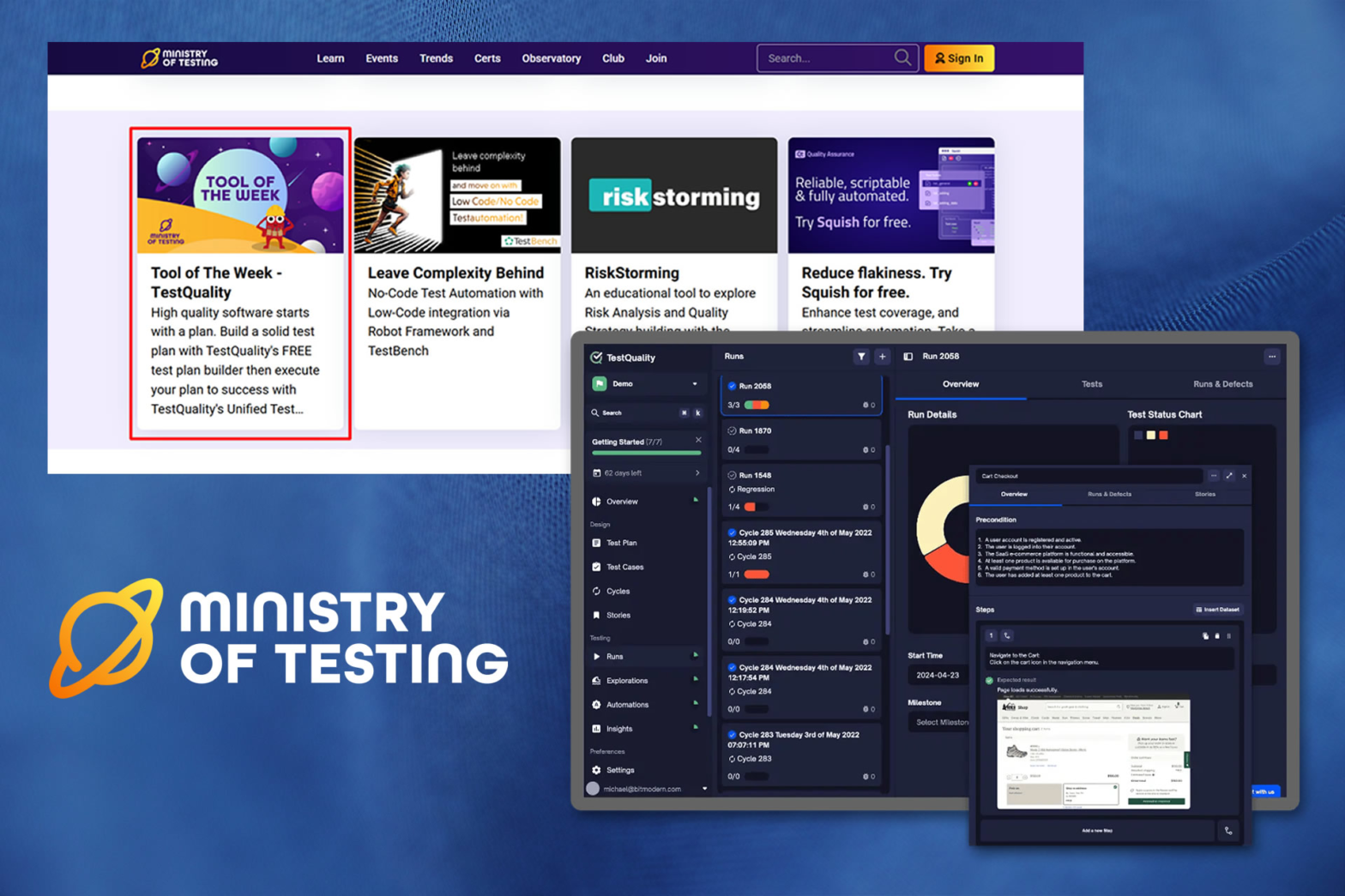 Ministry of Testing - ¨TestQuality named Tool of the Week" by MoT