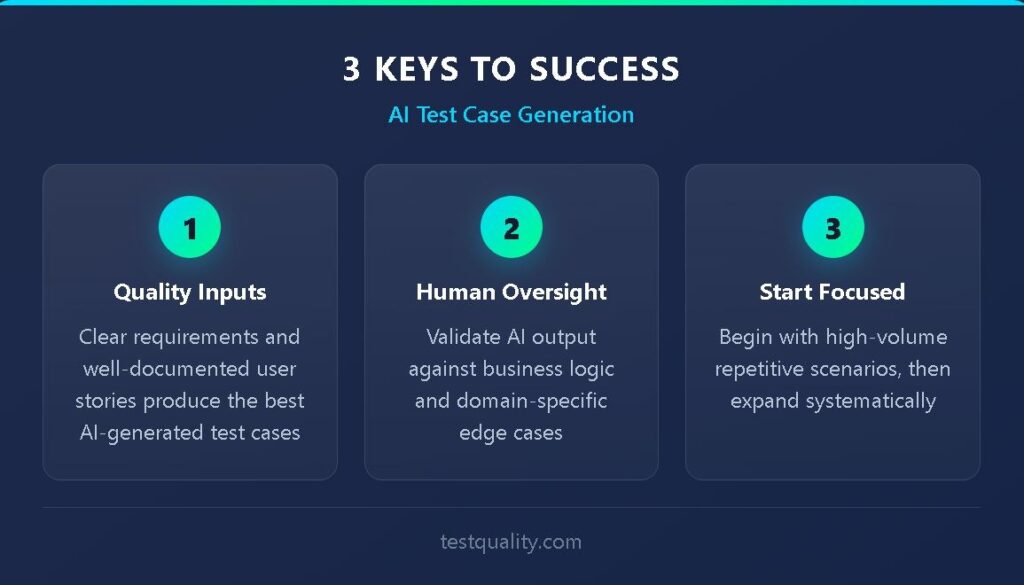3 keys to success in AI test case generation