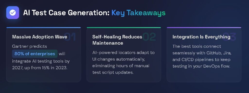 AI test case generation key takeaways 