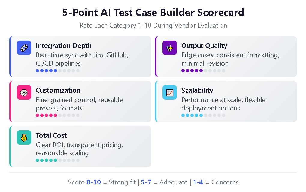 5-Point AI Test Case Builder Evaluation Scorecard