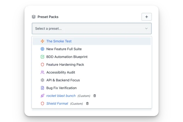 TestStory | AI-powered Test Case Generation | Reusable Preset packs to target testing types