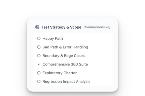 AI-powered Test Case Generation Test Story-Driven-Test Management | TestStory Stragegy Scope | Dial-in TestQuality