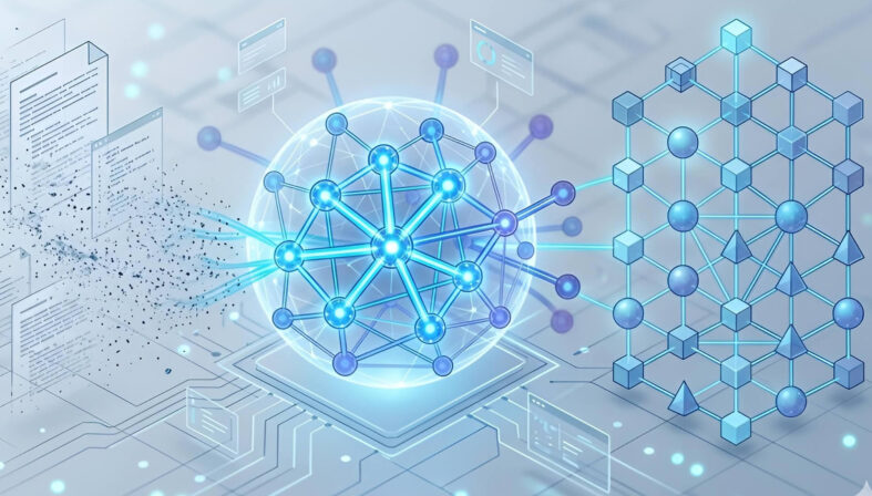 Illustration showing AI agentic memory transforming fragmented context into a persistent interconnected knowledge graph | TestQuality QA Agent