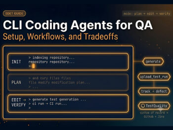 CLI Coding Agents for QA Engineers CLI coding agent running test automation in a terminal — QA engineer workflow