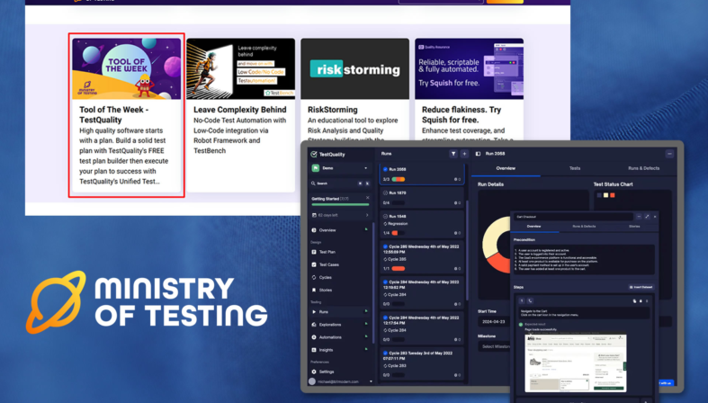 Ministry of Testing - ¨TestQuality named Tool of the Week